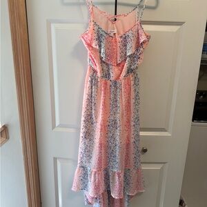 Candie's Peach and Blue Ruffle Sundress Dress - Animal print